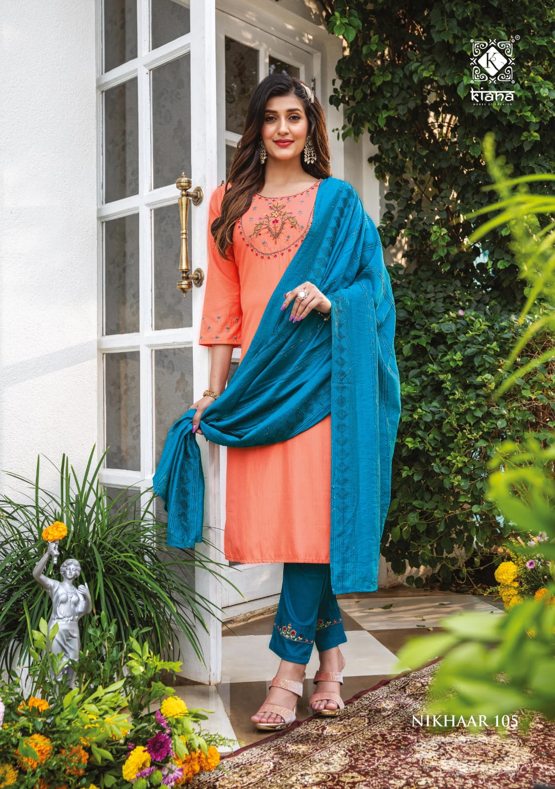 Kiana Nikhaar Festival Wear Wholesale Kurti Pant And Dupatta Collection
